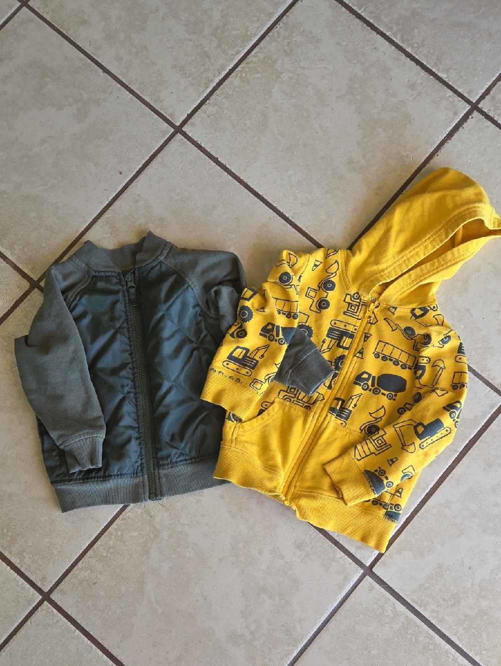 jumping beans Yellow Construction Print Zip Hoodie